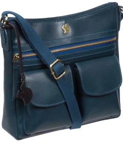 Baby Bon' Snorkel Blue Leather Cross Body Bag
