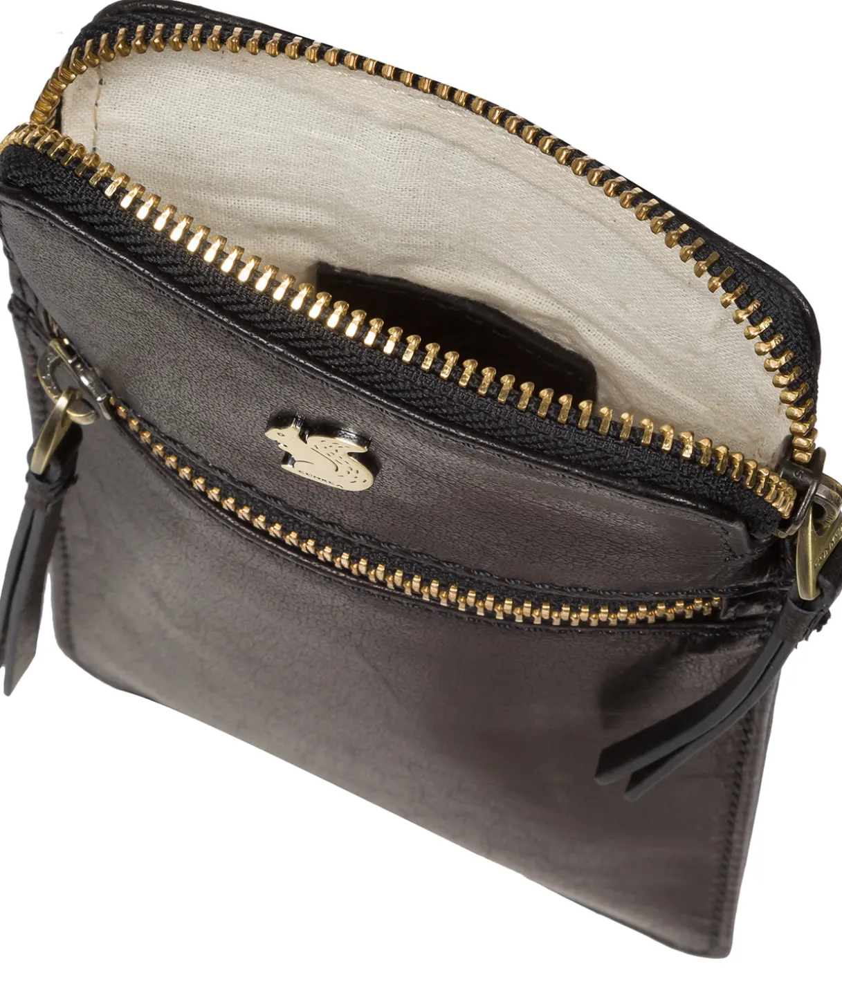 Bambino' Black Leather Cross Body Phone Bag