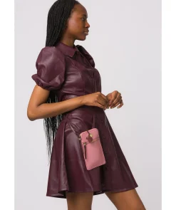 Bambino' Blush & Plum Leather Cross Body Phone Bag