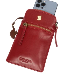 Bambino' Chilli Pepper Leather Cross Body Phone Bag