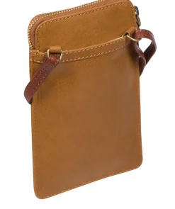 Bambino' Dark Tan & Conker Brown Leather Cross Body Phone Bag