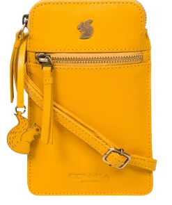 Bambino' Lemon Drop Leather Cross Body Phone Bag