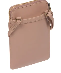 Bambino' Natural Taupe Leather Cross Body Phone Bag
