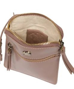 Bambino' Natural Taupe Leather Cross Body Phone Bag