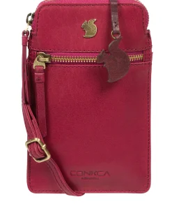 Bambino' Orchid Leather Cross Body Phone Bag
