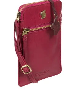 Bambino' Orchid Leather Cross Body Phone Bag
