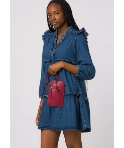 Bambino' Orchid Leather Cross Body Phone Bag