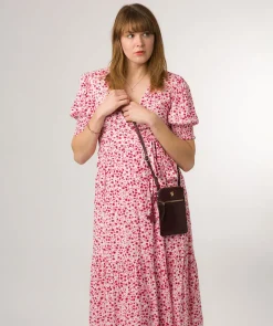 Bambino' Plum Leather Cross Body Phone Bag