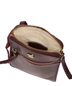 Bambino' Plum Leather Cross Body Phone Bag