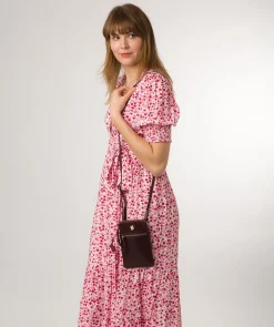 Bambino' Plum Leather Cross Body Phone Bag