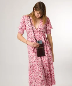 Bambino' Plum Leather Cross Body Phone Bag