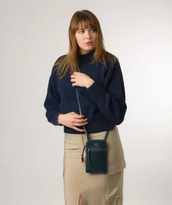 Bambino' Snorkel Blue Leather Cross Body Phone Bag