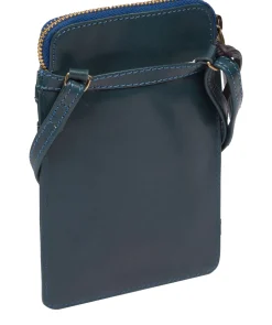 Bambino' Snorkel Blue Leather Cross Body Phone Bag