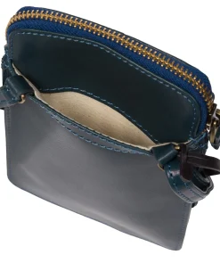 Bambino' Snorkel Blue Leather Cross Body Phone Bag
