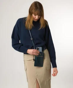 Bambino' Snorkel Blue Leather Cross Body Phone Bag