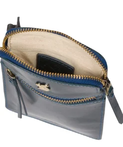 Bambino' Snorkel Blue Leather Cross Body Phone Bag