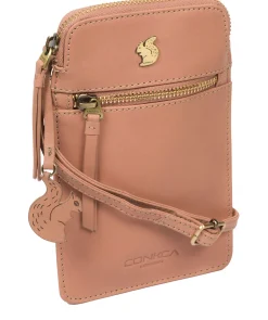 Bambino' Subtle Pink Leather Cross Body Phone Bag
