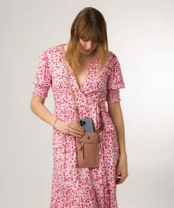 Bambino' Subtle Pink Leather Cross Body Phone Bag
