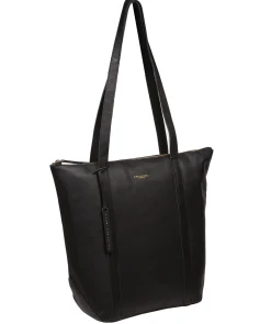 Banbury' Black Leather Tote Bag