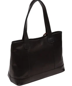 Bay' Black Leather Tote Bag