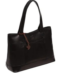 Bay' Black Leather Tote Bag