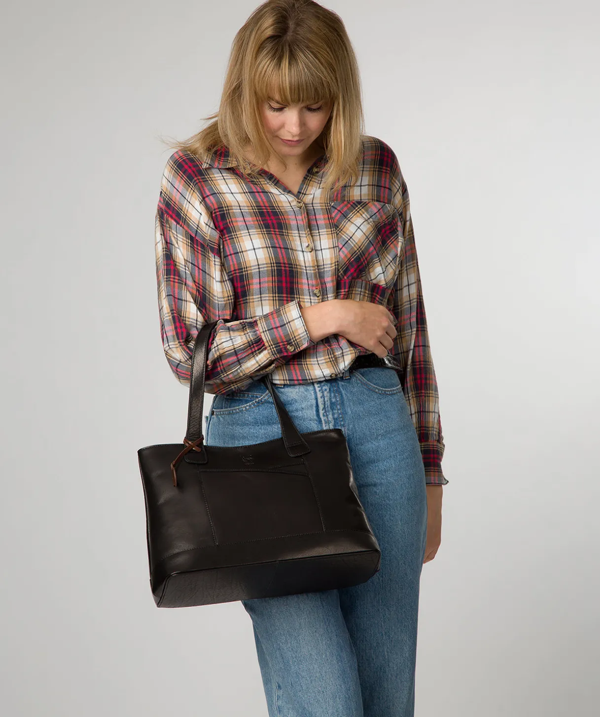 Bay' Black Leather Tote Bag