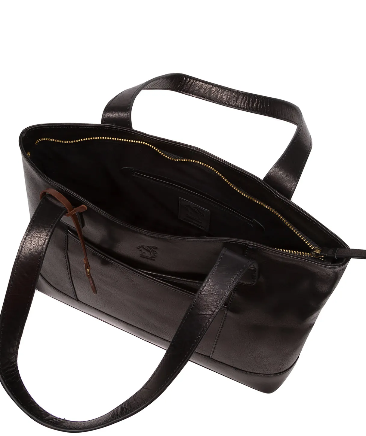 Bay' Black Leather Tote Bag