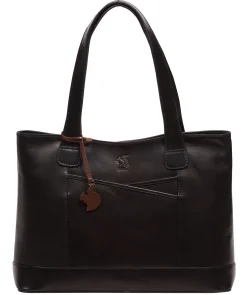 Bay' Black Leather Tote Bag