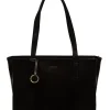 Bella' Black Leather Tote Bag