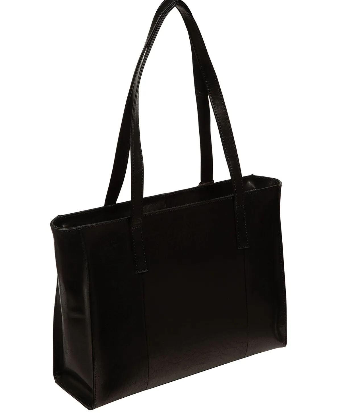 Bella' Black Leather Tote Bag