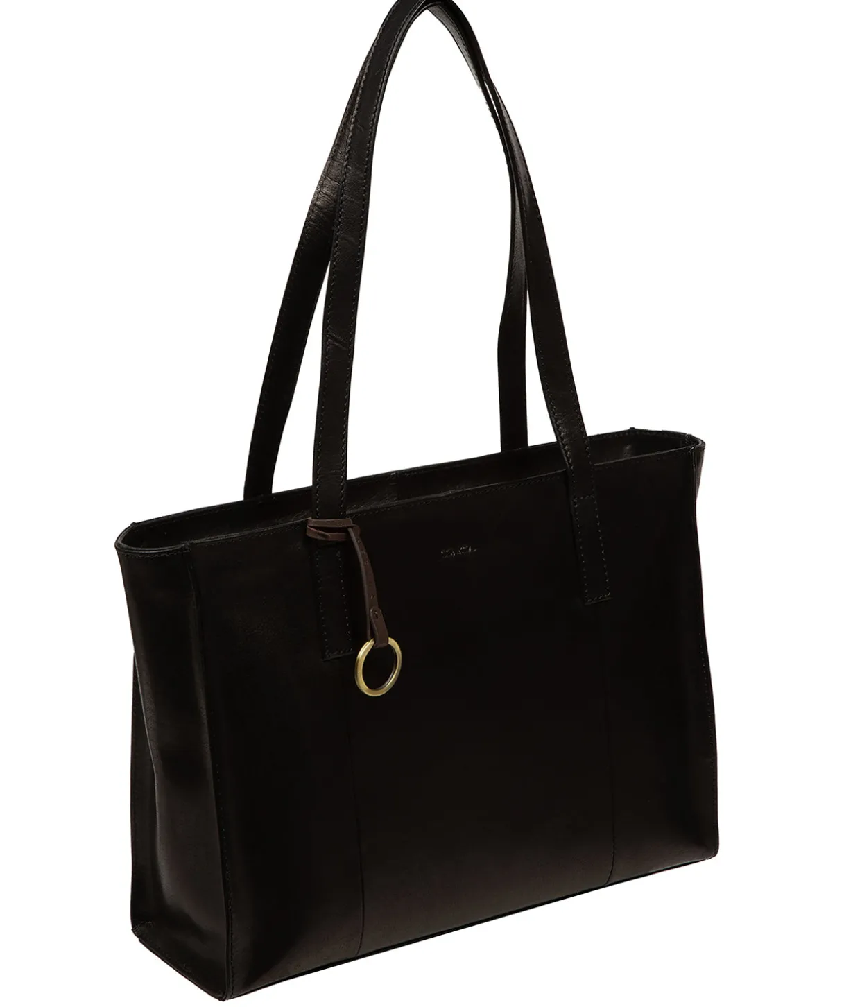 Bella' Black Leather Tote Bag