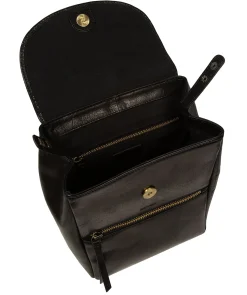 Belle' Black Leather Backpack
