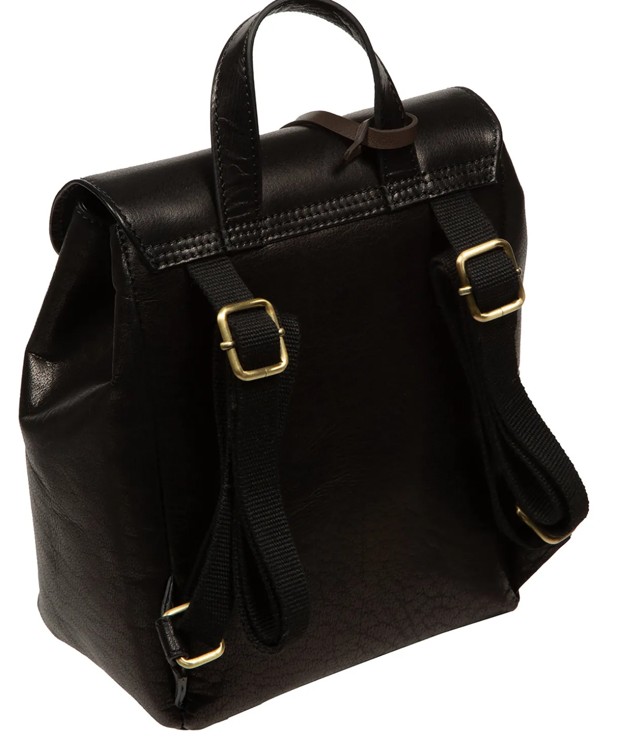 Belle' Black Leather Backpack