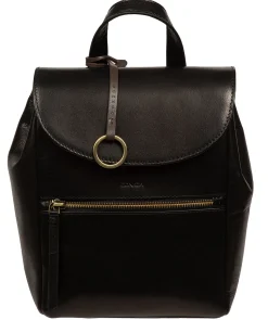 Belle' Black Leather Backpack