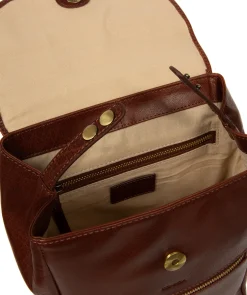 Belle' Conker Brown Leather Backpack