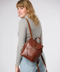 Belle' Conker Brown Leather Backpack