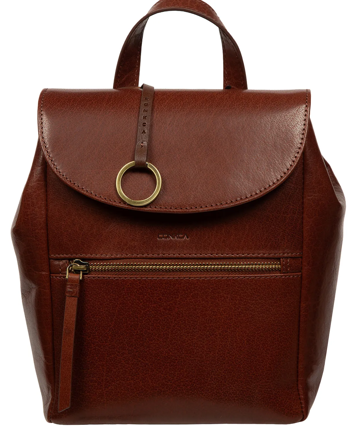 Belle' Conker Brown Leather Backpack