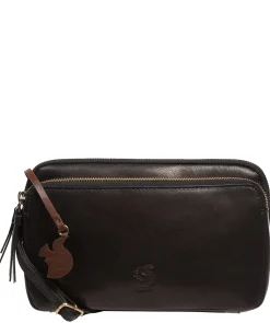 Birdie' Black Leather Cross Body Bag