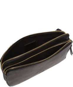 Birdie' Black Leather Cross Body Bag
