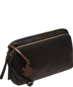 Birdie' Black Leather Cross Body Bag