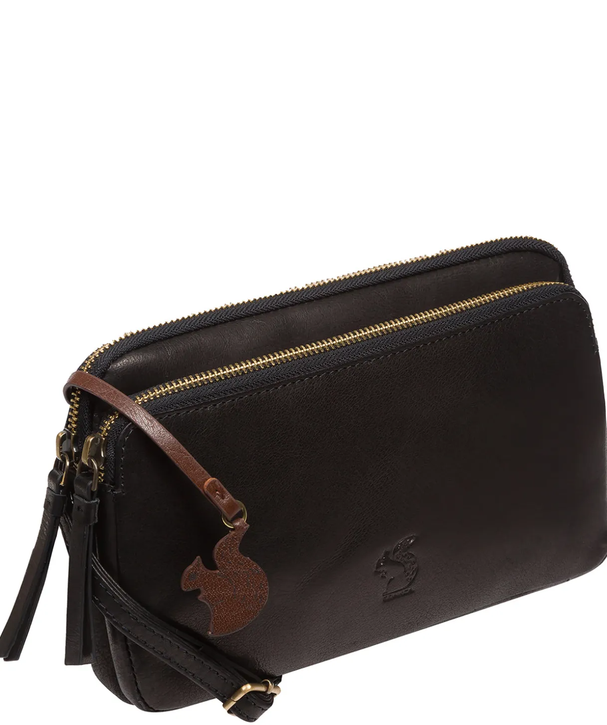 Birdie' Black Leather Cross Body Bag