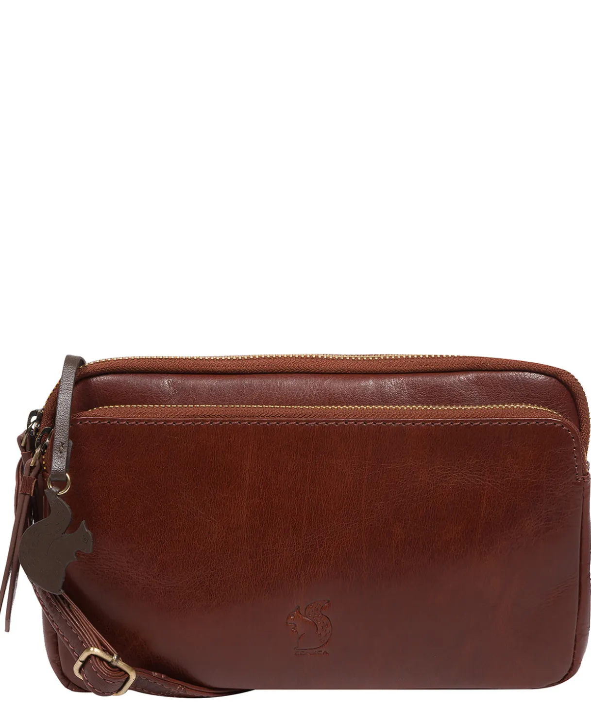 Birdie' Conker Brown Leather Cross Body Bag