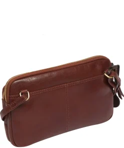 Birdie' Conker Brown Leather Cross Body Bag