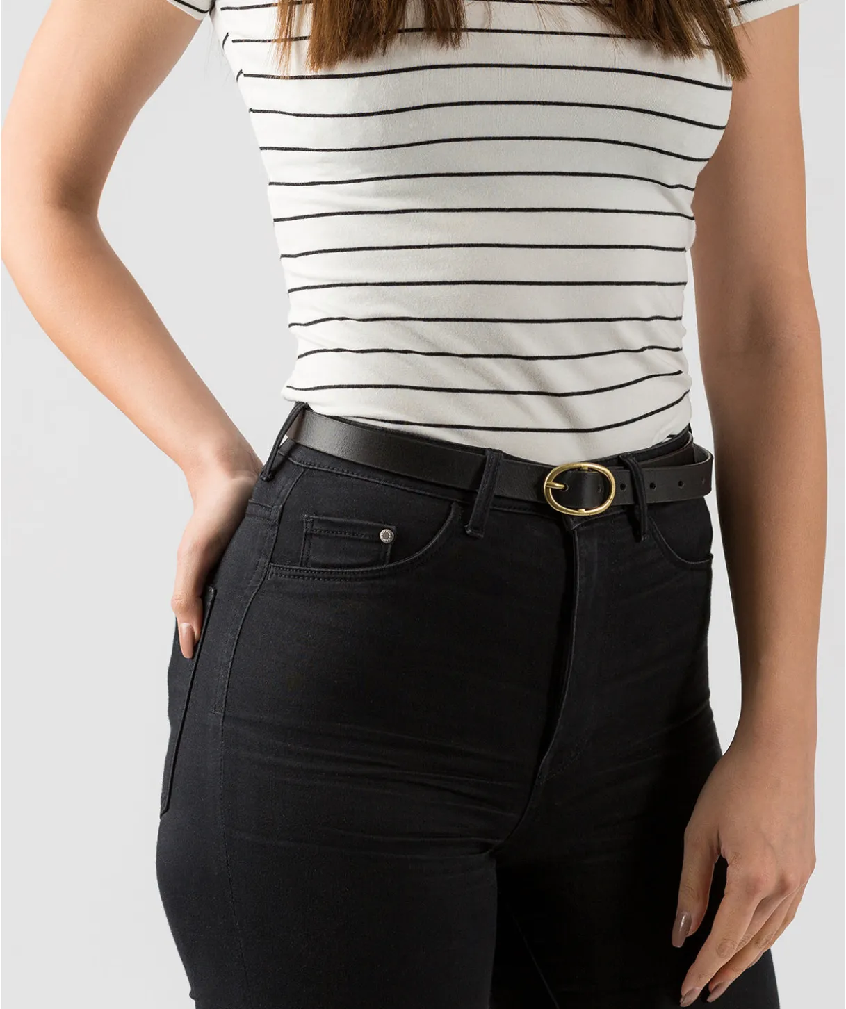 Black Quality Leather Ladies' Belt