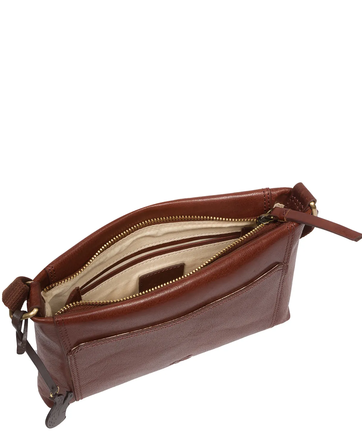 Blossom' Conker Brown Leather Cross Body Bag