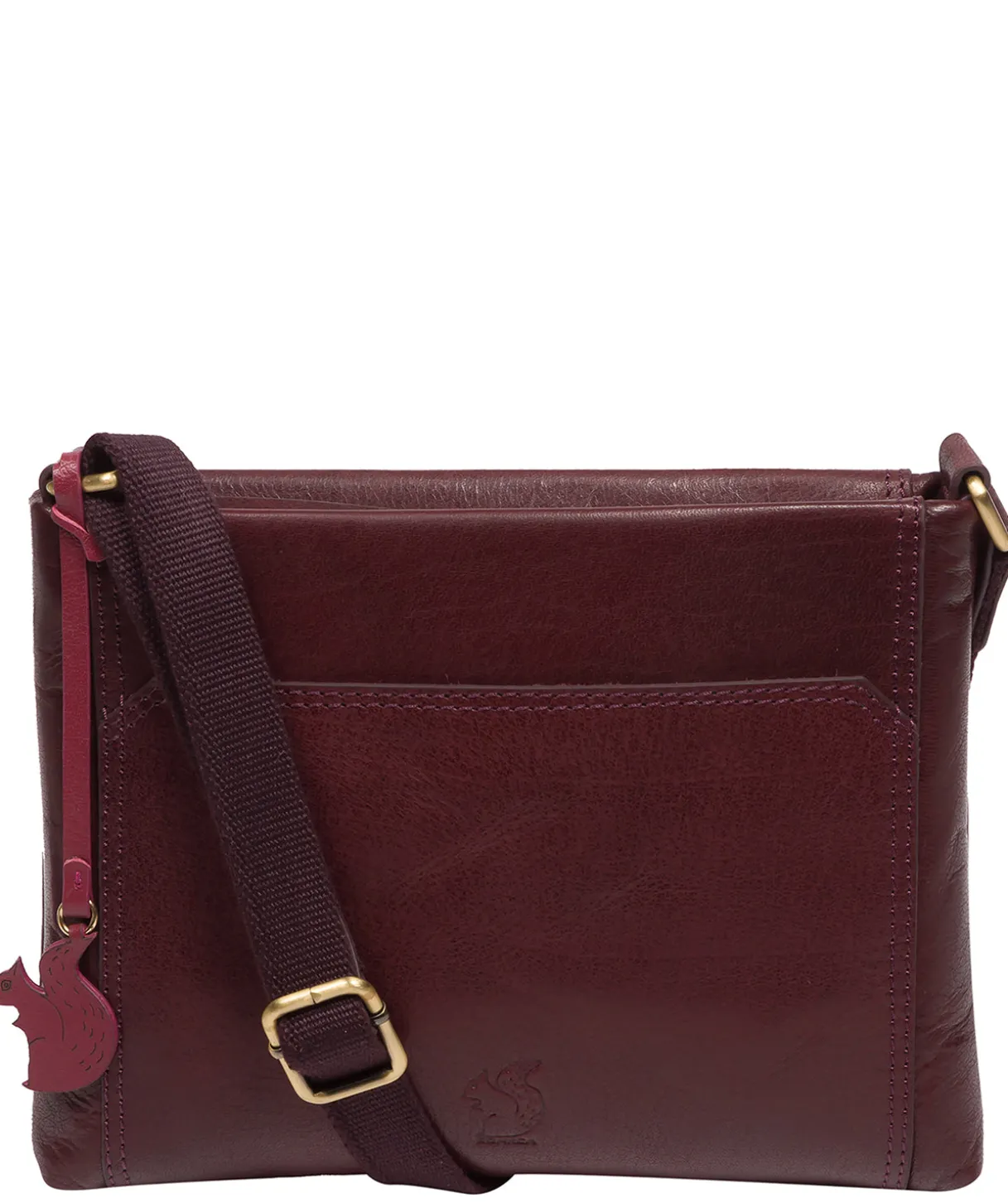 Blossom' Plum Leather Cross Body Bag