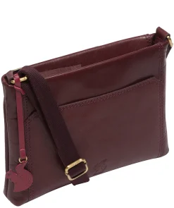Blossom' Plum Leather Cross Body Bag