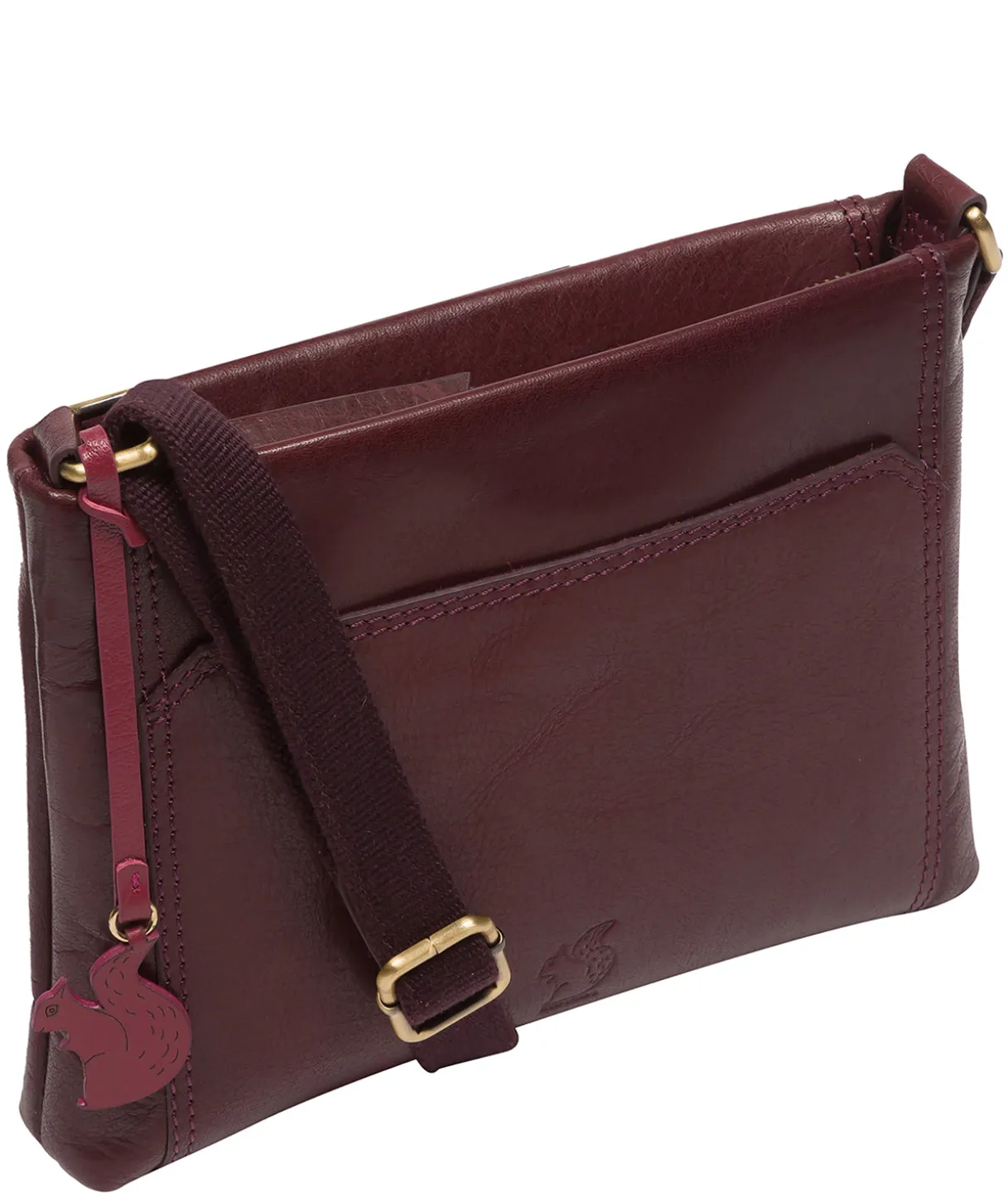 Blossom' Plum Leather Cross Body Bag
