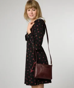 Blossom' Plum Leather Cross Body Bag