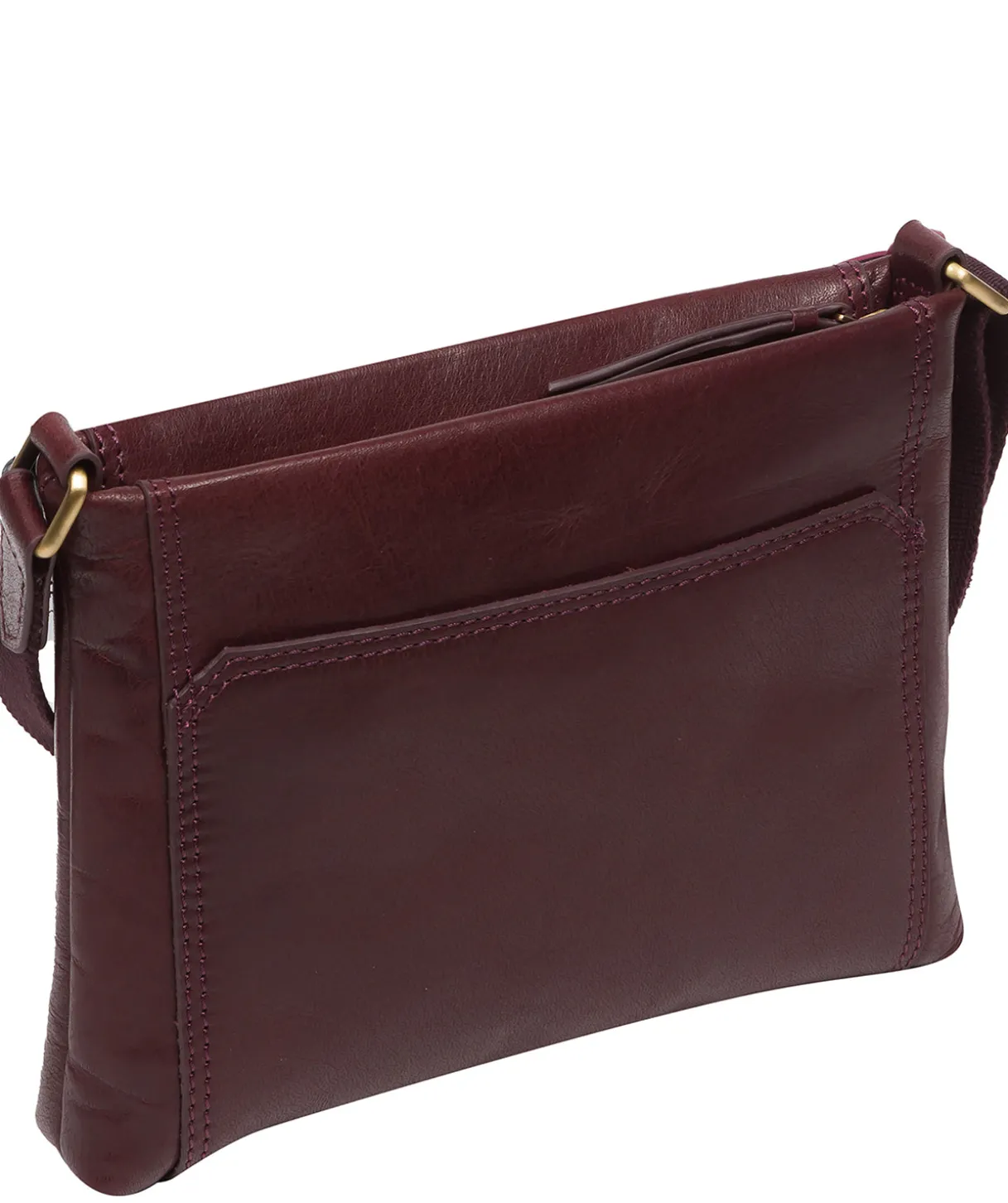 Blossom' Plum Leather Cross Body Bag
